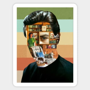 Bookshelf - Surreal/Collage Art Sticker